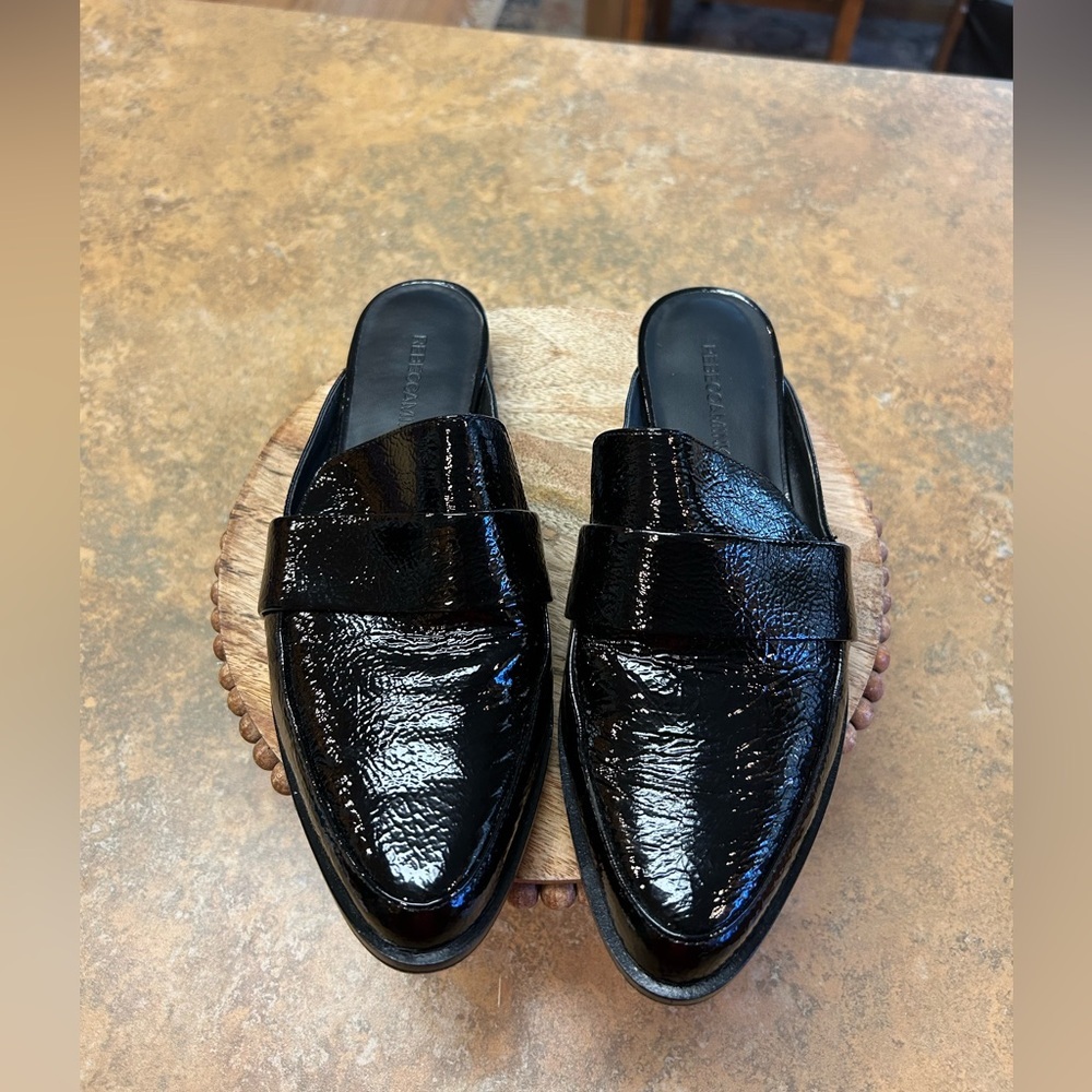 Rebecca Minkoff Mika Crinkle Black Patent Loafers